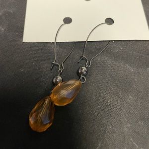 Amber colored drop earrings